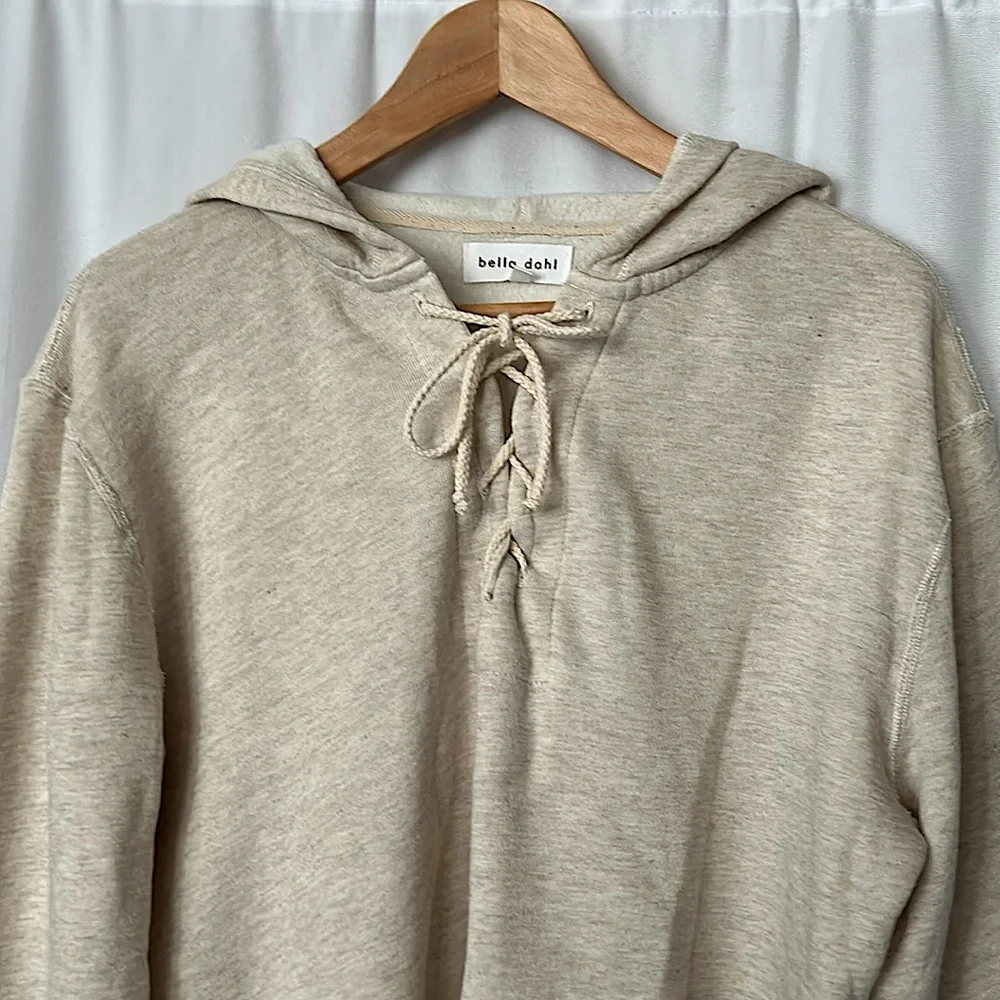 Bella Dahl Comfy Oatmeal Long Sleeve Hoodie Sweatshirt Top **Size L** 🌸🌸 - Picture 3 of 4